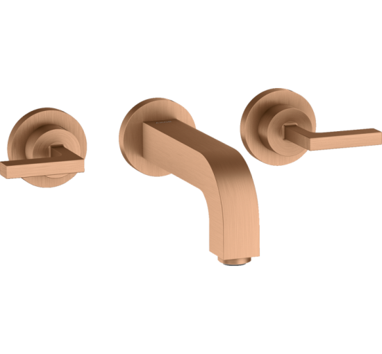 Смеситель Axor Citterio 162 Lever для раковины из стены на 3 отверстия Brushed Bronze 39315140