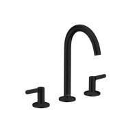 Смеситель Axor One 170 для умывальника на 3 отверстия с донным клапаном push-open. Matt Black (48050670)