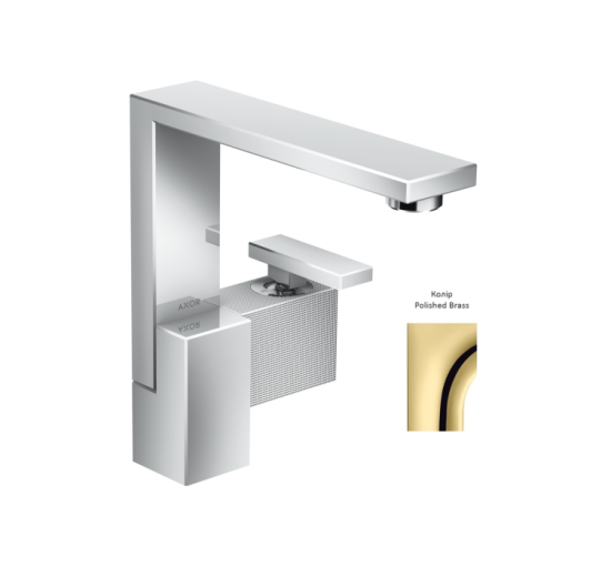 Змішувач Axor Edge 190 для раковини з боковою ручкою Ddiamond Cut, Polished Brass 46021930