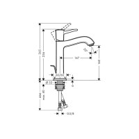 Смеситель Hansgrohe Metropol Classic 160 для умывальника хромированный (31302000)