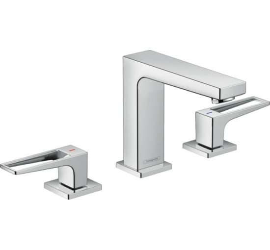 Смеситель Hansgrohe Metropol 110 для умывальника на 3 отверстия, ручки loop, цвет - хромированный (74514000)