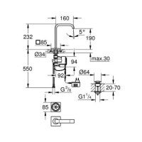 Змішувач для умивальника сенсорний на дві води GROHE Allure F-digital хром латунь сенсорный от сети 220V з донним клапаном 36342000