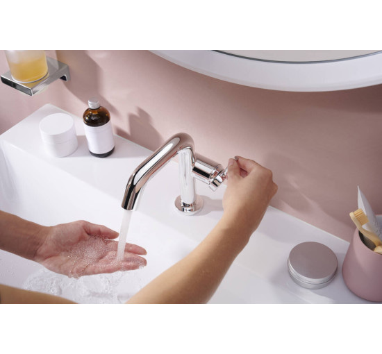 Смеситель hansgrohe Tecturis S CoolStart EcoSmart+ для раковины со сливным гарнитуром, хром 73320000