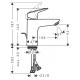 Змішувач для умивальника одноважільний HANSGROHE Logis чорний латунь з донним клапаном 71100670