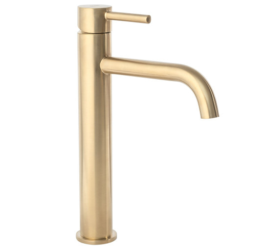 Смеситель для раковины (умывальник) REA LUNGO BRUSHED GOLD высокий