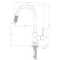 Смеситель для мойки с подключением к фильтру Deante Aster черный/медь (BCA B64M)