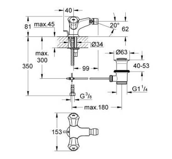 Смеситель для биде Grohe Costa L 24480001)