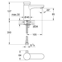 Змішувач для умивальника Grohe Eurosmart Cosmopolitan T (36317000)