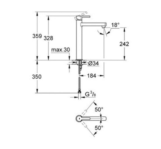 смеситель для раковины Grohe Lineare (23405000)