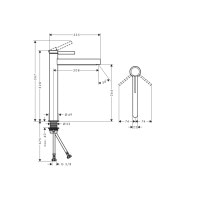 Змішувач Hansgrohe Finoris 260 для умивальника з донним клапаном push-open. Matt Black (76070670)