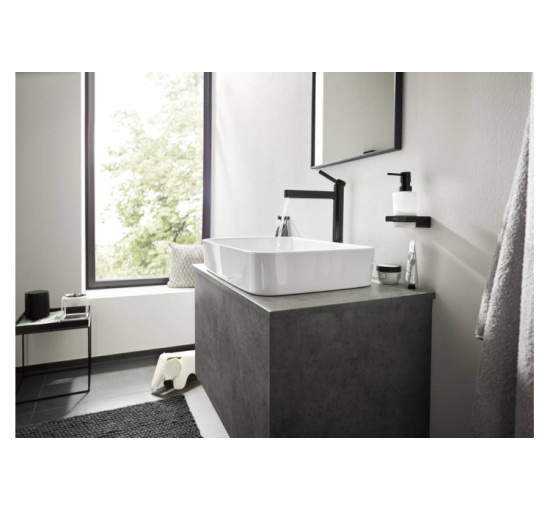 Смеситель Hansgrohe Finoris 260 для умывальника с донным клапаном push-open. Matt Black (76070670)