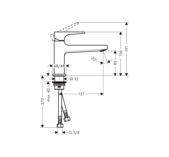 Смеситель Hansgrohe Metropol 100 (157) для умывальника (32502000) гарнитура push-open