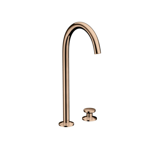 Змішувач Axor One Select 260 для умивальника на 2 отвори з донним клапаном push-open Polished Red Gold (48060300)