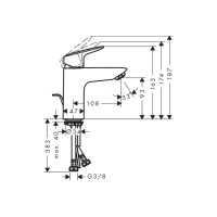 Смеситель Hansgrohe Logis 100 2Flow для умывальника (71105000)
