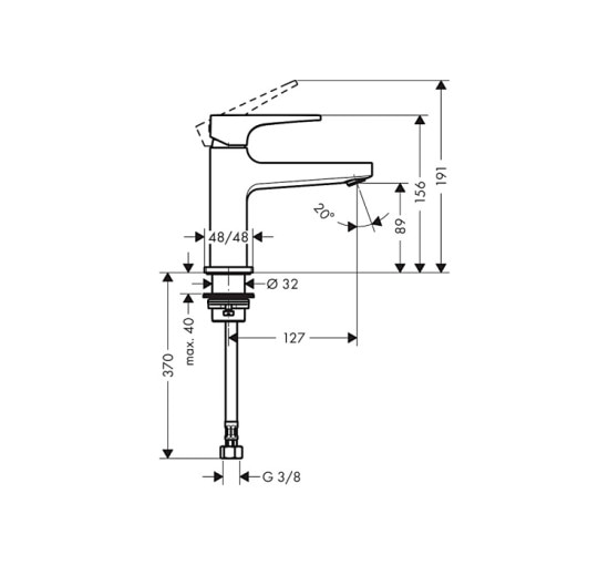 Змішувач Hansgrohe Metropol 100 Cold Water для умивальника, ручка Lever (32501000 ) без донного клапана
