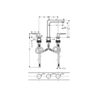Смеситель Hansgrohe Metropol 160 для умывальника на 3 отверстия Brushed Bronze (32515140)