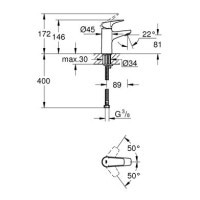 Смеситель для умывальника однорычажный GROHE BauFlow хром латунь 23752000