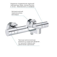 Змішувач для ванної із термостатом GROHE QuickFix Precision Get хром латунь 34774000