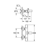 Смеситель для ванной с термостатом GROHE QuickFix Precision Get хром латунь 34774000