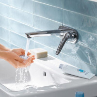 Змішувач для умивальника одноважільний настінного монтажу HANSGROHE Novus хром латунь 71127180
