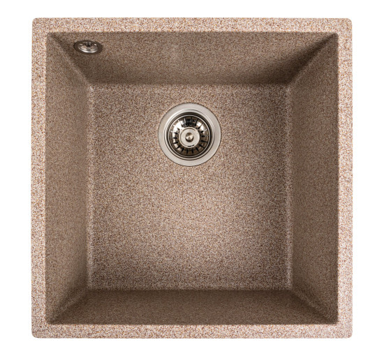 Гранітна мийка для кухні Platinum 4040 RUBA матова карамель