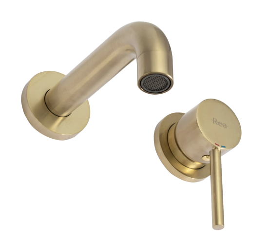 Змішувач для раковини (умивальника) REA LUNGO BRUSHED GOLD прихованого монтажу