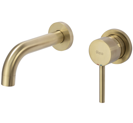 Змішувач для раковини (умивальника) REA LUNGO BRUSHED GOLD прихованого монтажу