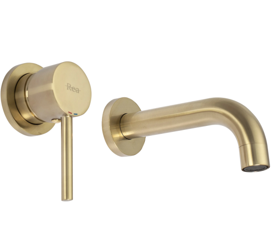 Змішувач для раковини (умивальника) REA LUNGO BRUSHED GOLD прихованого монтажу
