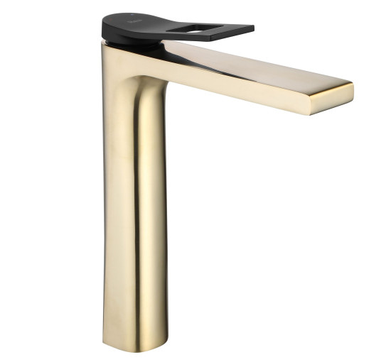 Смеситель для раковины (умывальник) REA SOUL BRUSHED GOLD высокий
