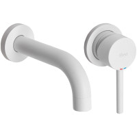 Смеситель для раковины (умывальник) REA LUNGO WHITE MAT + BOX белый скрытый монтаж (настенный)