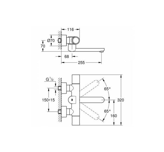 Смеситель для раковины термостатический бесконтактный Grohe Eurosmart Cosmopolitan 36455000
