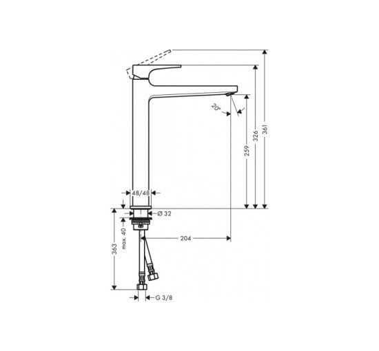 Змішувач Hansgrohe Metropol 260 для умивальника Brushed Black (32512340)