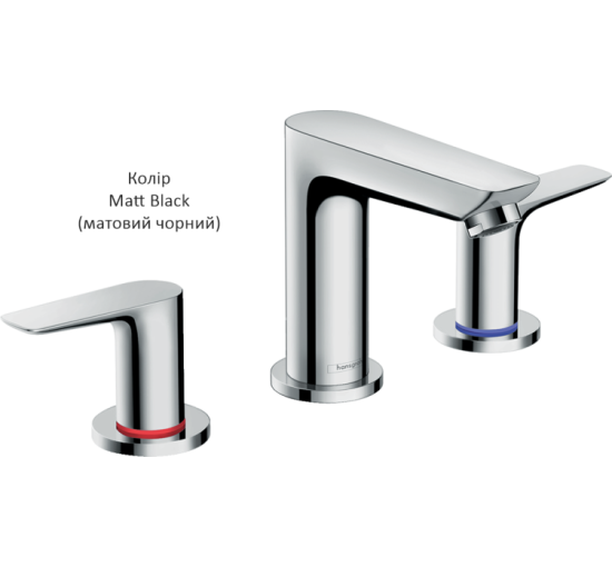 Змішувач Hansgrohe Talis E для умивальника на 3 отвори Matt Black (71733670)