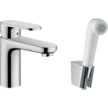 Смеситель Hansgrohe Vernis Blend 100 для умывальника с гигиенической лейкой Chrome (71215000)