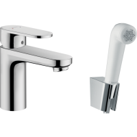 Смеситель Hansgrohe Vernis Blend 100 для умывальника с гигиенической лейкой Chrome (71215000)