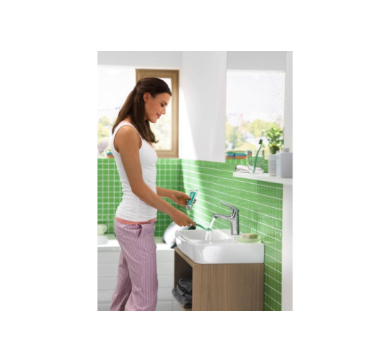 Змішувач Hansgrohe Novus 100 для умивальника LowFlow 3.5 л/хв, з донним клапаном push open (71034000)