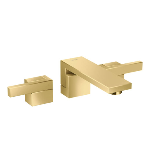 Смеситель Axor Edge 190 для раковины на 3 отверстия из стены из push-open Polished Gold Optic 46060990
