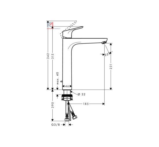 Смеситель Hansgrohe Focus E 230 для умывальника (31531000)