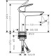 Смеситель hansgrohe Logis для раковины без сливного набора черный матовый 71253670