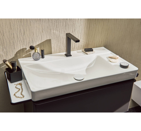 Змішувач hansgrohe Tecturis E CoolStart EcoSmart+ для раковини зі зливним гарнітуром, чорний матовий 73040670
