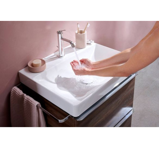 Змішувач для умивальника одноважільний HANSGROHE Tecturis S EcoSmart+ хром латунь з донним клапаном 73310000
