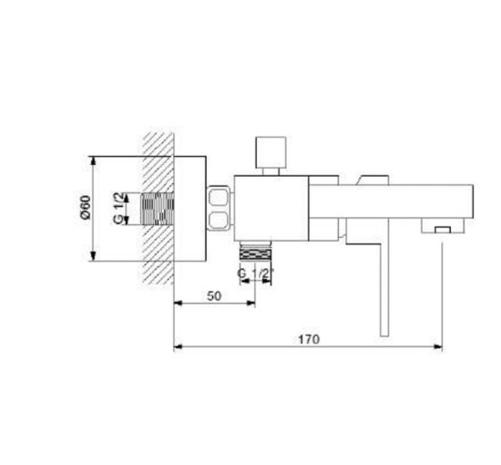 Смеситель для ванны NEWARC Cubic 871511N