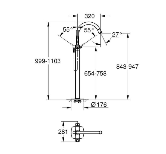 Смеситель для ванны Grohe Grandera 23318000