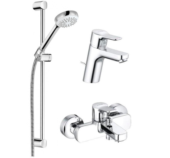 Набір змішувачів для ванни і душу Kludi Pure Easy 3в1,хром (376850565)