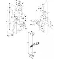 Набор смесителей для ванны и душа Kludi Pure Easy 3в1,хром (376850565)