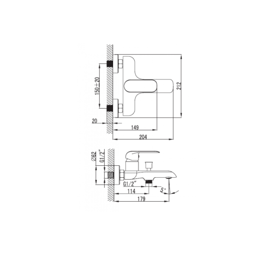 Смеситель для ванны Devit Iven 43113141W