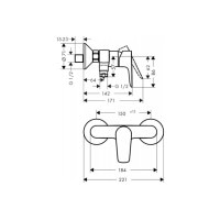 Смеситель Hansgrohe Talis E для душа Polished Gold Optic (71760990)
