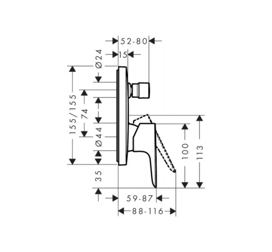 Смеситель Hansgrohe Talis E скрытого монтажа для ванны/душа Brushed Bronze (71745140)