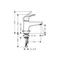 Смеситель Hansgrohe Focus врезной на край ванны на 1 отверстие Monotrou (31931000)