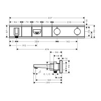 Термостат скрытого монтажа Hansgrohe RainSelect для ванной на 2 клавиши Chrome (15359000)